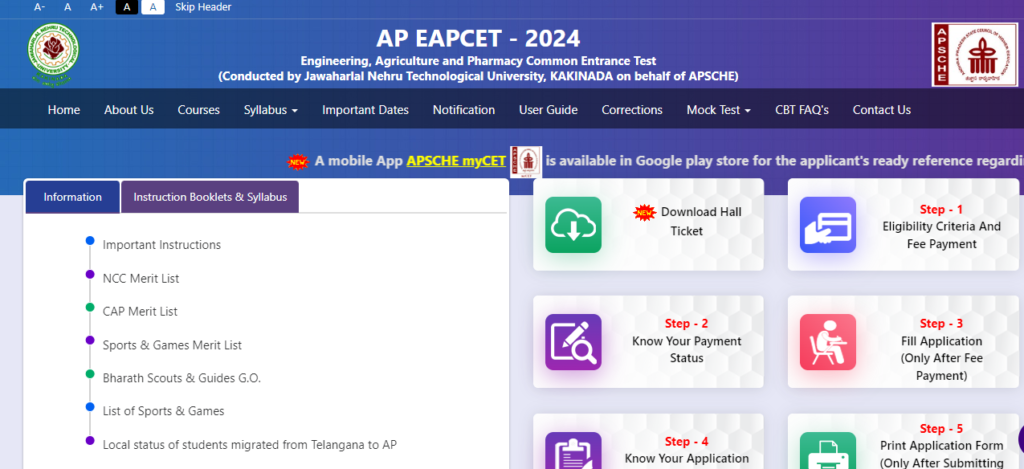 AP EAMCET Hall Ticket download